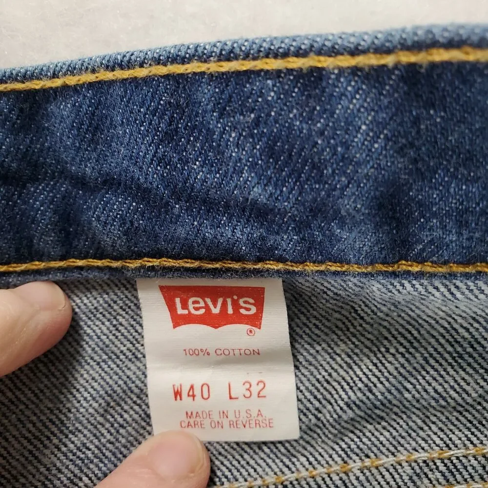 40x32 Vintage USA Made Levis 505 Jeans Men Dark Wash Orange Tab